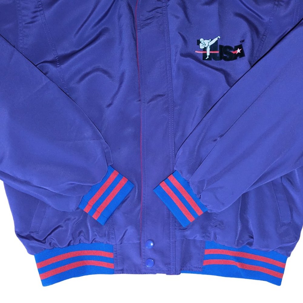 USA Karate Size M/L Purple Zip Up Vintage 80s Jacket Coat MINT - Picture 10 of 14